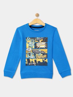 R&B - Boys Blue Printed Regular Sweatshirts
