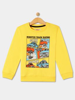 R&B - Boys Yellow Printed Regular Sweatshirts