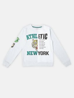 R&B - Boys Grey Heather Melange Regular Sweatshirts