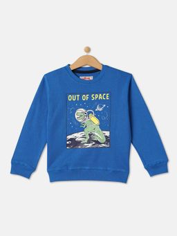 R&B - Boys Blue Printed Regular Sweatshirts