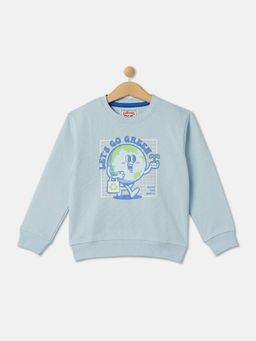 R&B - Boys Blue Printed Regular Sweatshirts