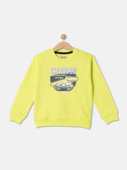 R&B - Boys Green Printed Regular Sweatshirts