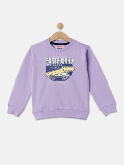 R&B - Boys Lavender Printed Regular Sweatshirts