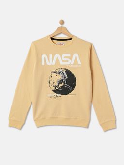 R&B - Boys Beige Printed Regular Sweatshirts