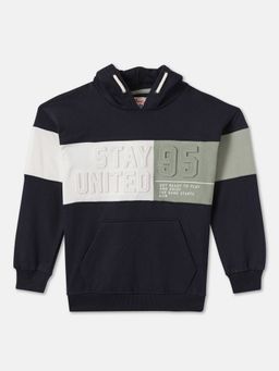 R&B - Boys Navy Blue Colorblock Regular Hoodie