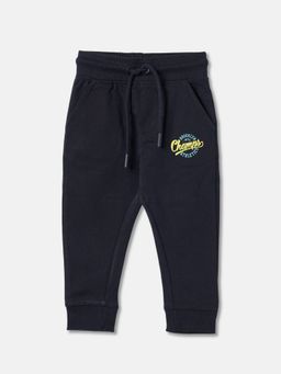 R&B - Boys Navy Blue Graphic Tapered Joggers