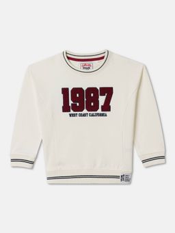 R&B - Boys Off White Typography Regular Sweatshirts