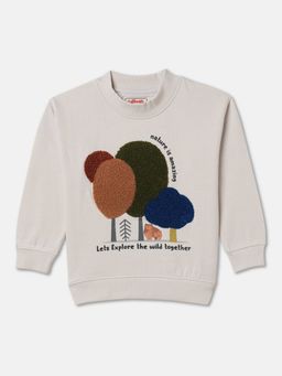 R&B - Boys Grey Embellished Regular Sweatshirts