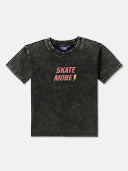 R&B - Boys Grey Acid Wash Regular T-shirt