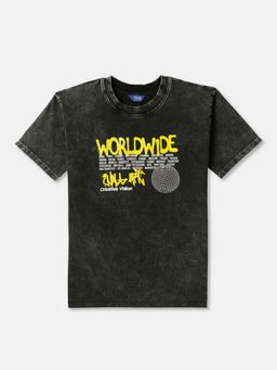 R&B - Boys Charcoal Typoghraphy Regular T-shirt