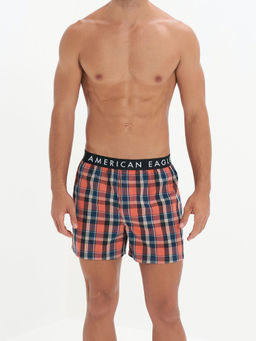 American Eagle - Men Red Plaid Flannel Boxer Short