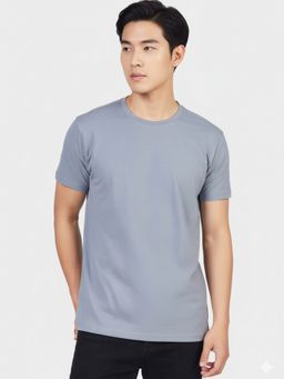 Greylongg - Grey Regular Fit Men Crew Neck T-Shirt