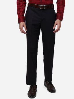 Metal - Mens Brown Terry Rayon Slim Fit Solid Formal Trouser