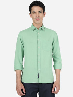 Greenfibre - Mens Quite Green 100% Cotton Slim Fit Solid Casual Shirt