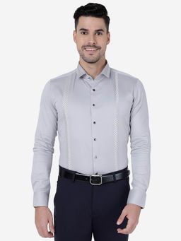 JB Studio - Mens 100% Cotton Slim Fit Solid Formal Party Wear Shirt