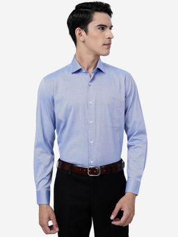 JadeBlue - Mens Light Blue 100% Cotton Regular Fit Solid Formal Shirt