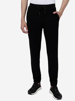 JadeBlue - Mens Black 100% Cotton Slim Fit Solid Joggers