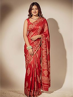 Aparna - Red Premium Silk Saree Without Blouse For Women