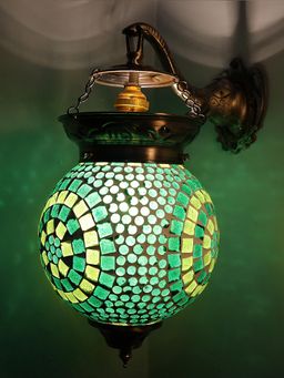Homesake - Turkish Glass Wall Bracket Elephant Green