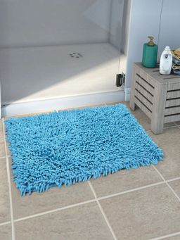 Saral Home - Cotton Anti-Skid Bath Mat (Turquoise, 40 x 60 cm)