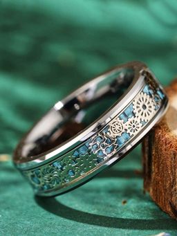Yellow Chimes - Stainless Steel Gear Wheel Design Band Ring