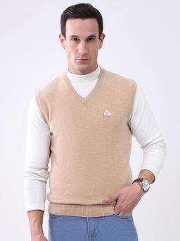 Monte Carlo - Men V-Neck Sleeveless Sweater - Beige