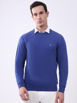 Monte Carlo - Men Round Neck Full Sleeves Sweater - Blue