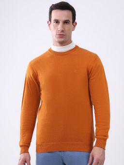 Monte Carlo - Men Round Neck Full Sleeves Sweater - Mustard