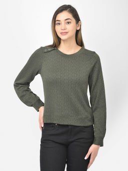 Latin Quarters - Green Lurex Full Sleeve Top
