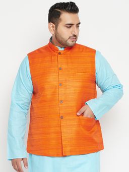 Vastramay - Men Orange Nehru Jacket