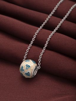 Silberry - 925 Sterling Silver Ocean Hearts Pendant with Chain for Womens and Girls