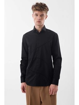 Snitch - Black Embellished Full Sleeves Slim Casual Shirt