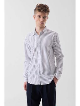 Snitch - White Stripes Slim Casual Shirt