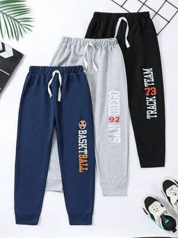 Googo Gaaga - Boys Multi-Colour Cotton Joggers (Pack of 3)