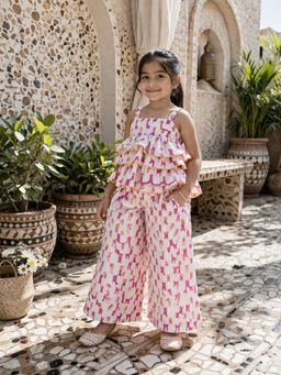 Cord Of Love - Girls Pink Cotton Top with Pant