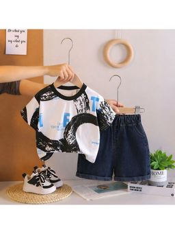 Googo Gaaga - Boys Multi-Colour Cotton T-shirt with Shorts