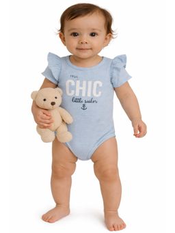 Bloom Up - Unisex Blue Cotton Bodysuit