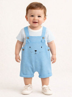 Bloom Up - Boys Multi-colour Cotton T-shirt with Playsuit