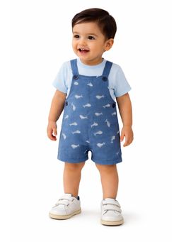 Bloom Up - Boys Multi-colour Cotton T-shirt with Playsuit