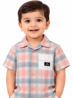 Bloom Up - Boys Orange Cotton Shirt
