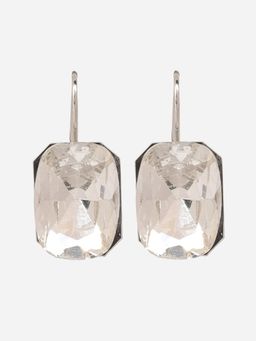 MINJI AND CO. - Silver Plated White Cz Drop Earrings Fish Hook Anti Tarnish