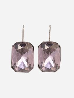 MINJI AND CO. - Silver Plated Purple Cz Drop Earrings Fish Hook Anti Tarnish