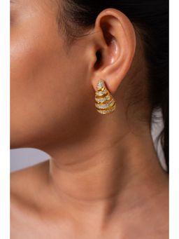 MINJI AND CO. - White Gold Plated Teardrop Cz Earrings Designer Anti Tarnish