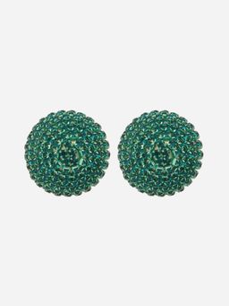 MINJI AND CO. - Green Gold Plated Cz Stud Earrings Classic Anti Tarnish