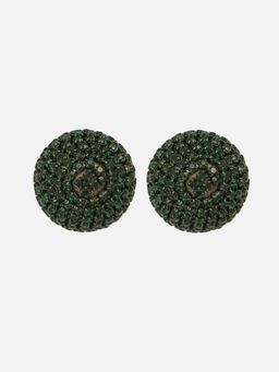 MINJI AND CO. - Green Gold Plated Cz Stud Earrings Premium Anti Tarnish