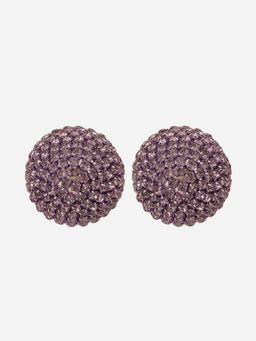 MINJI AND CO. - Purple Gold Plated Cz Stud Earrings Minimal Anti Tarnish