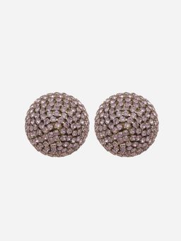 MINJI AND CO. - Lavender Gold Plated Cz Stud Earrings Elegant Anti Tarnish