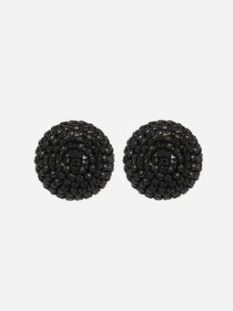 MINJI AND CO. - Black Gold Plated Cz Stud Earrings Designer Anti Tarnish