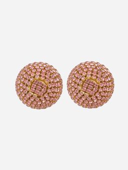 MINJI AND CO. - Pink Gold Plated Cz Stud Earrings Premium Anti Tarnish