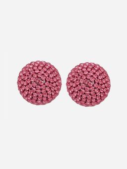 MINJI AND CO. - Pink Gold Plated Cz Stud Earrings Minimal Anti Tarnish